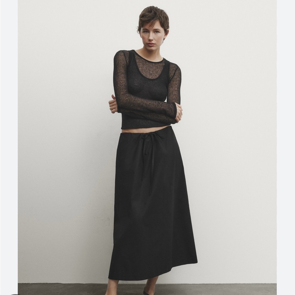 Massimo Dutti Cotton Poplin Skirt